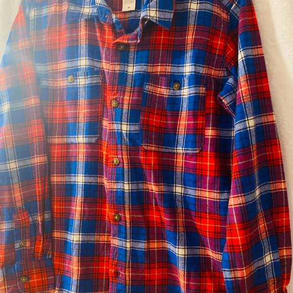CARTERS KIDS NWT RED/WHITE/BLUE COTTON FLANNEL BUTTONDOWN SHIRT LONG SLEEVE SZ12 - Picture 4 of 8